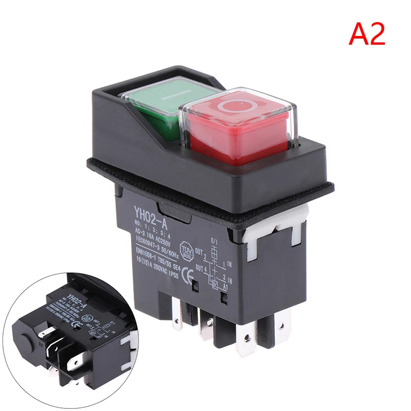 Electromagnetic Push Button Switches Starter Machine Tool Equipment Waterproof Switch Safety Security IP55 KLD28A Qme A2 5pin
