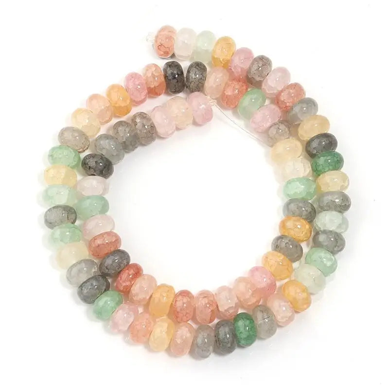5x8mm Colorful Loose Glass Beads Abacus Flat Round Style for DIY Jewelry Making Home Craft Activities Qme A13