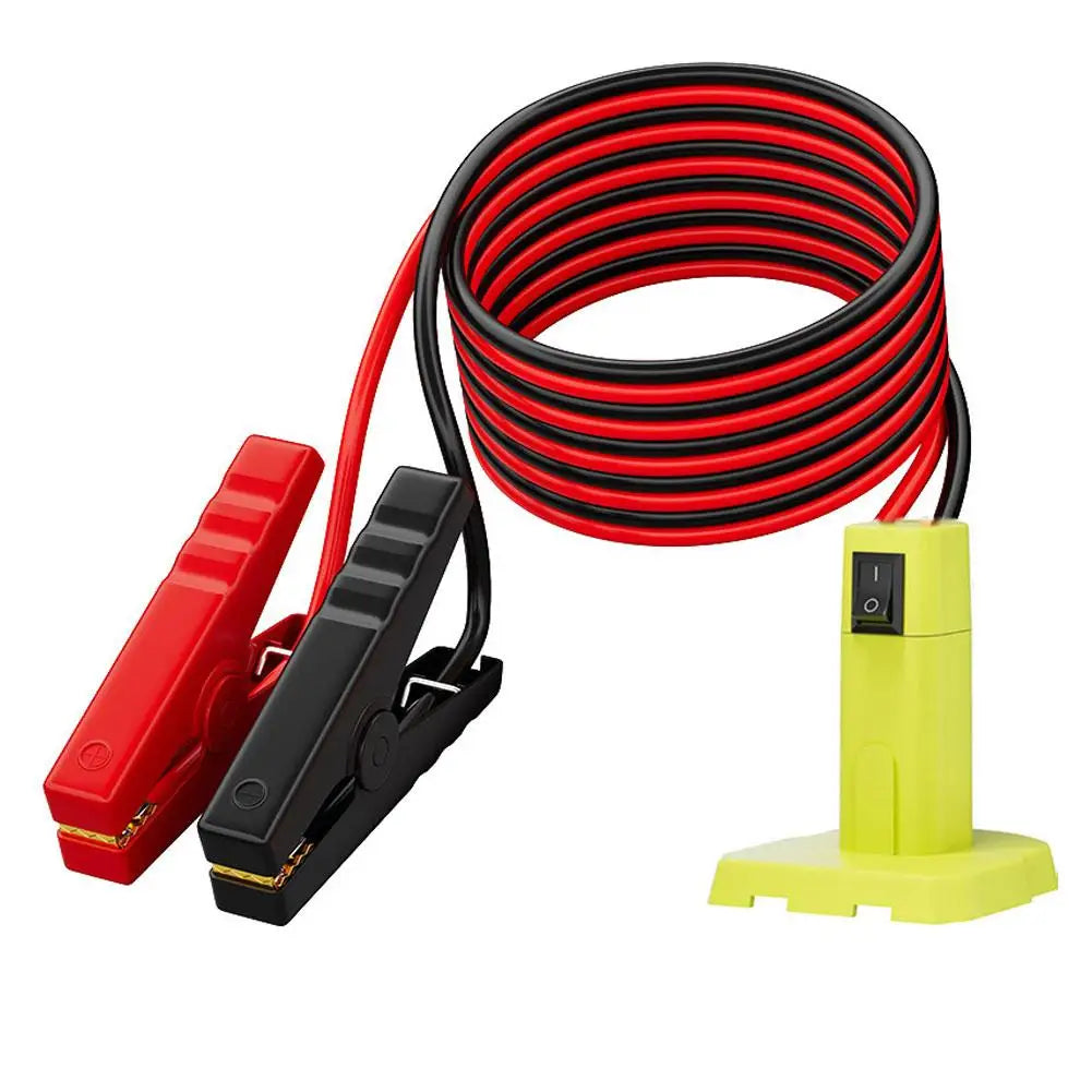 Jump Cables Starting Adapter Auto Booster Cable Car Use Tool For Ryobi 18V Li-ion Battery With Switch Car Accessories Qme Green