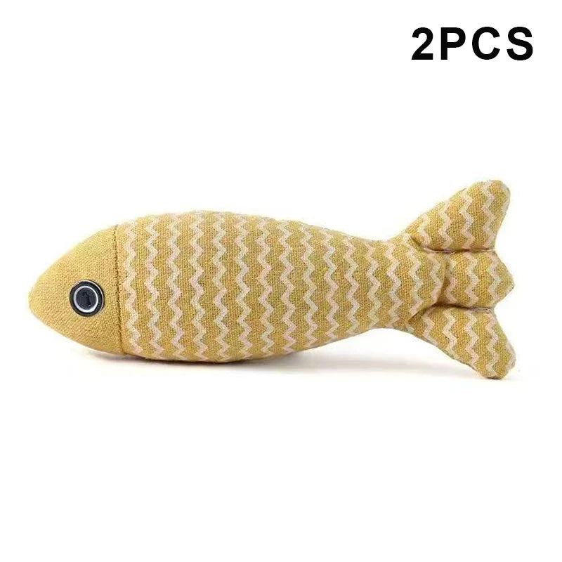 2 Kitten Teeth Grinding Pillow Chewing Toy Claws Thumb Bite Pet Fish Qme A1