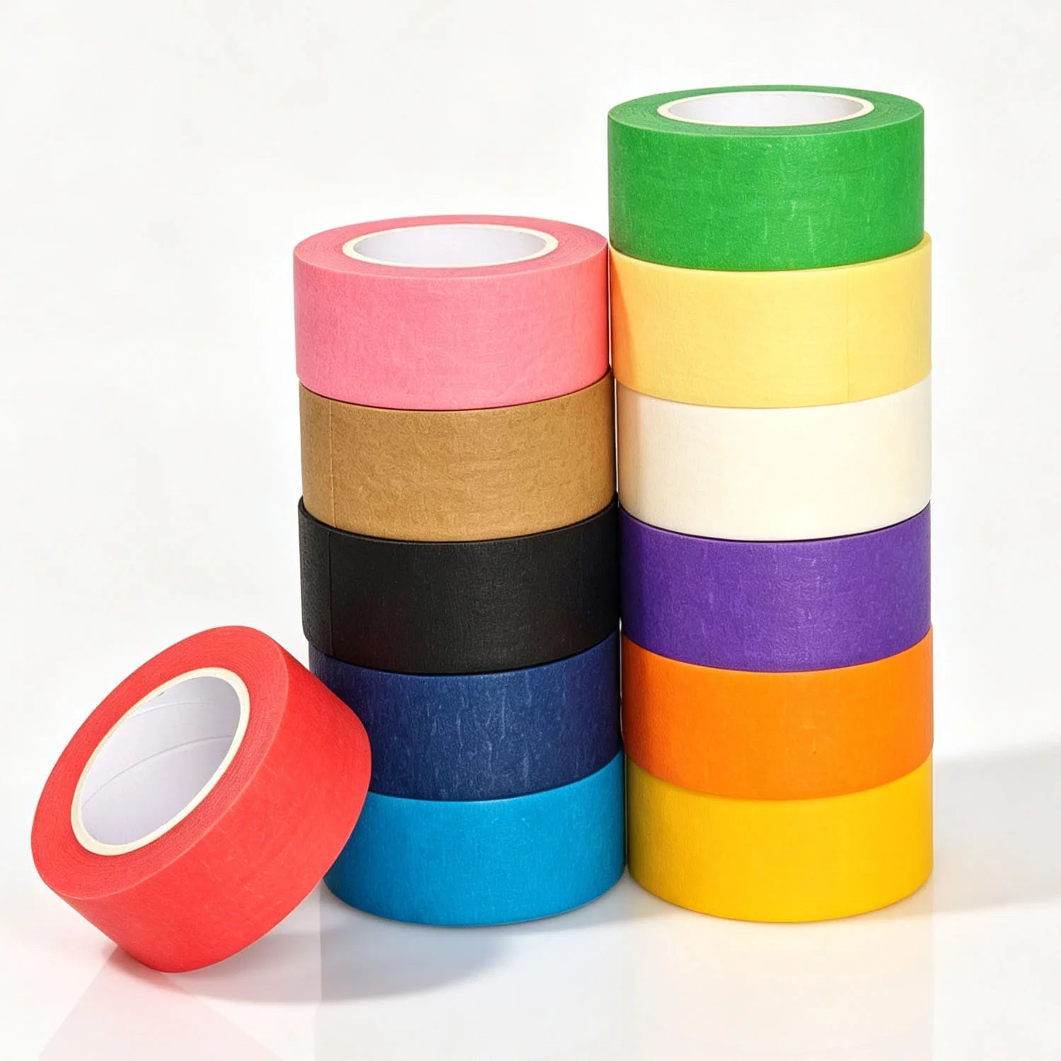 12 Rolls Colored Masking Tape Adhesive Painters Textured Paper Roll Stickers Decoration DIY Marker Label Drafting Craft Qme