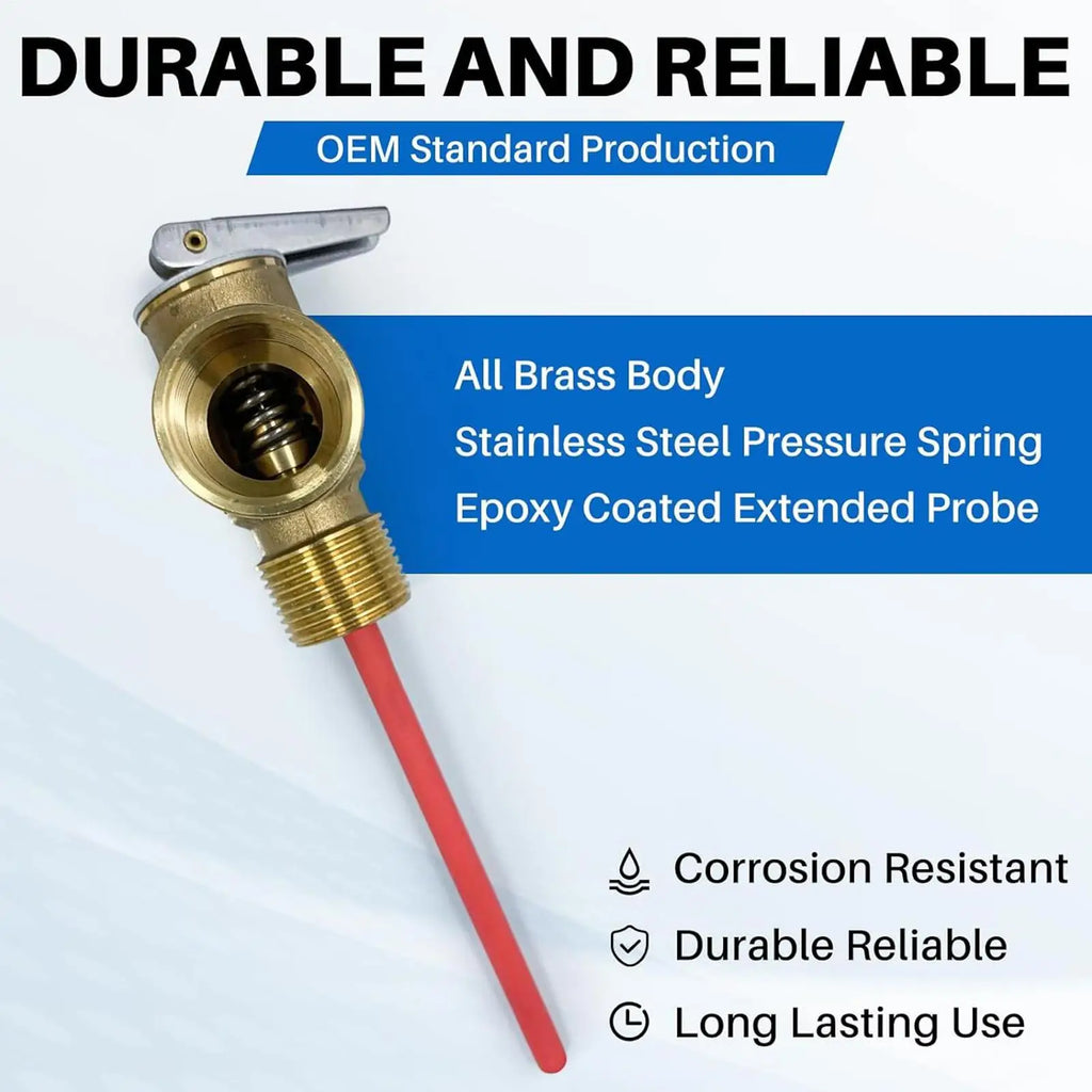 RV Water Heater Temperature Pressure Relief Valve 210F 150 PSI Safety Qme