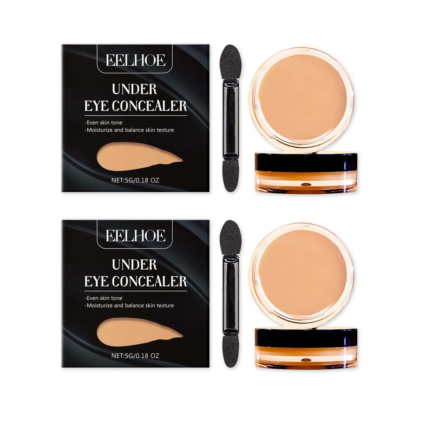 Eye Concealer Series Eye Blemishes Moisturizing Without Removing Makeup Light And Natural Fit Brighting Repair Concealer Makeup Qme 2Pcs Natural