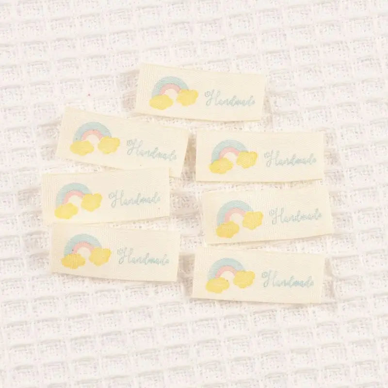 50pcs 16×40mm Mixed cartoon pattern cotton Labels Sewing Handmade Label For Clothing Shoes Bags Garment cp3809 Qme 16x40mm cp3809-4