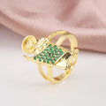 Classic Religious Character St. Jude Open Resizable Ring Fashion Simple for Man Woman Party Daily Wear Jewelry Gift Wholesale Qme green resizable