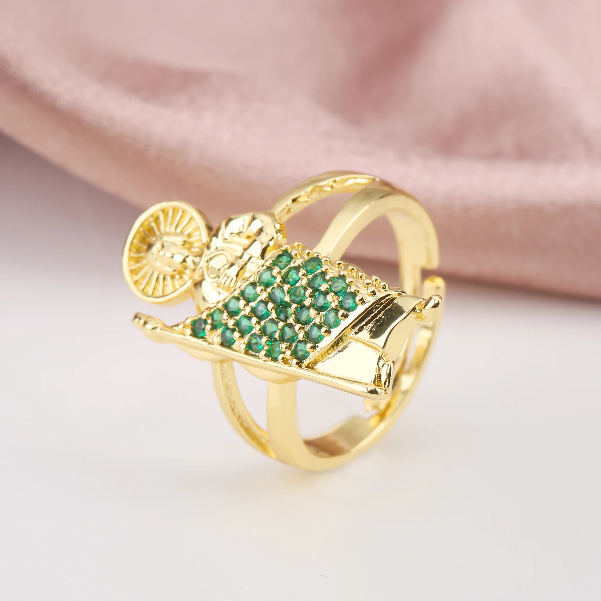 Classic Religious Character St. Jude Open Resizable Ring Fashion Simple for Man Woman Party Daily Wear Jewelry Gift Wholesale Qme green resizable
