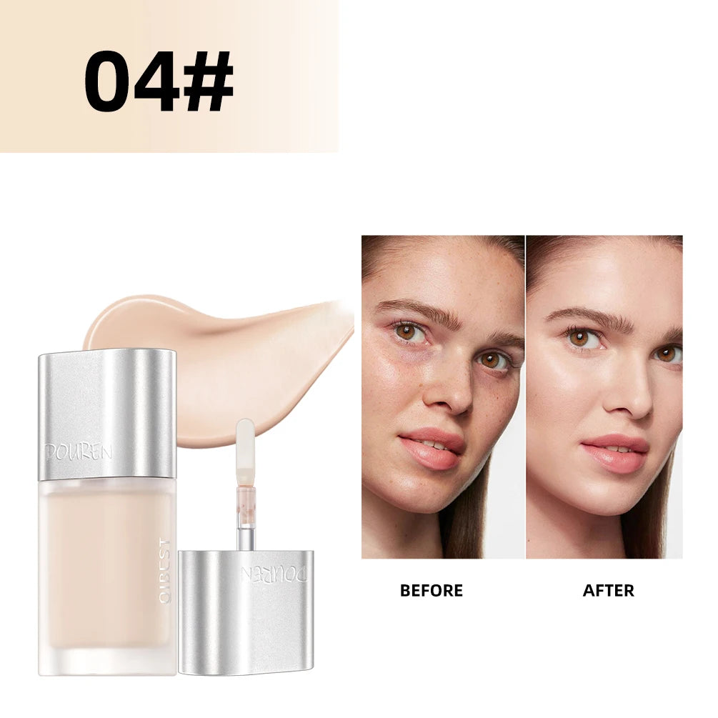 QIBEST 5ml Liquid Foundation Concealer Women Face Makeup Waterproof Oil-Control Concealer Base Cream Cover Dark Circles Cosmetic Qme 04