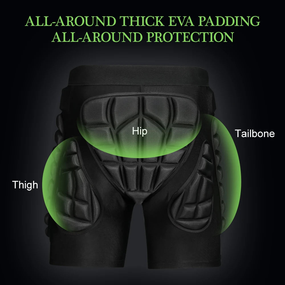 Hip Butt Protective Padded Shorts Armor Hip Protection Shorts Snowboarding Skating Skiing Ride Hip Protection Shorts Men Women Qme