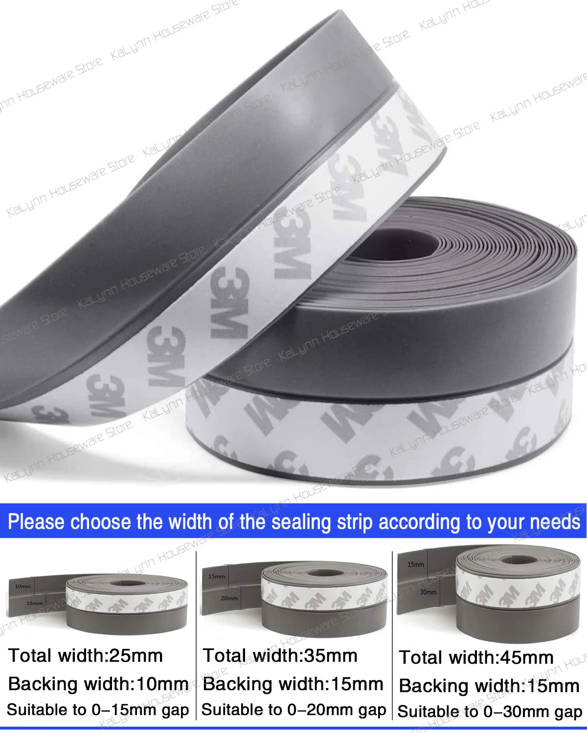 5M-10M Door Bottom Seal Strip Weather Window Rubber Weatherstrip Qme Grey 5 Meters 35mm Width
