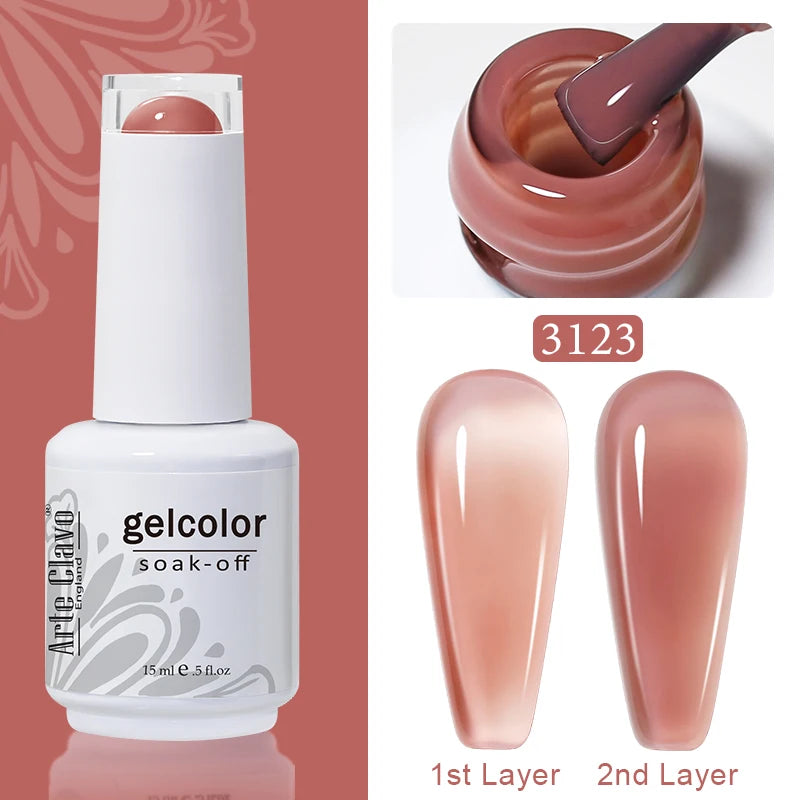 Arte Clavo Solid Gel Nail Polish Rainbow Summer Varnish Soak Off