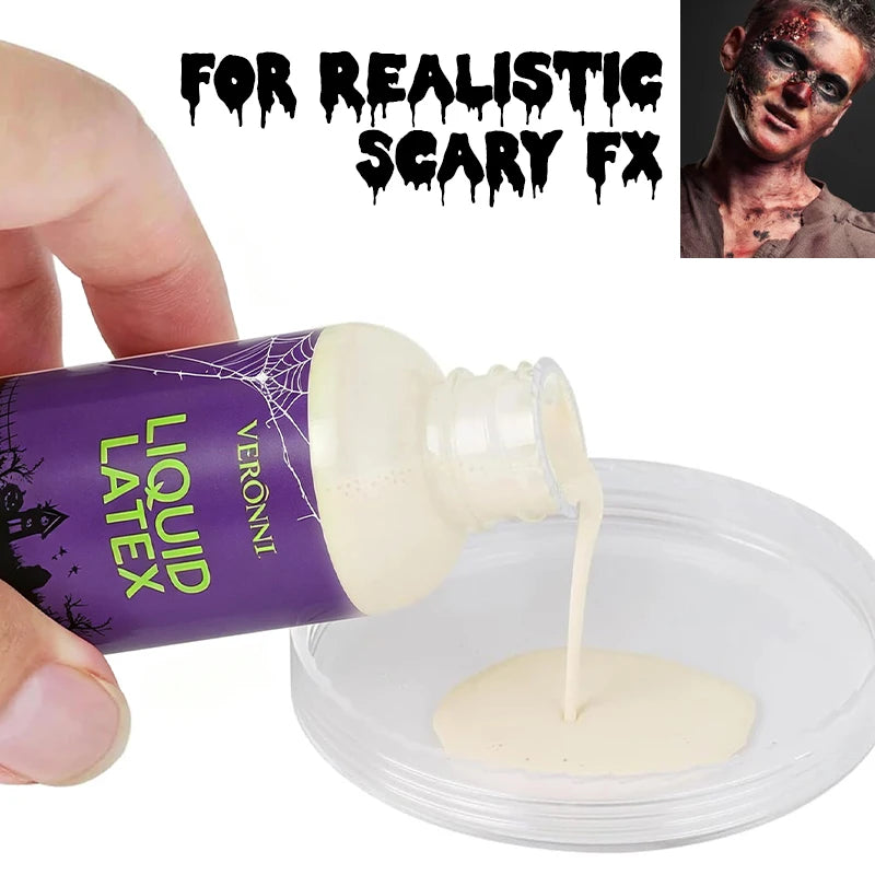 Liquid Latex SFX Makeup Adhesive Special Effects Fake Skin Zombie Qme