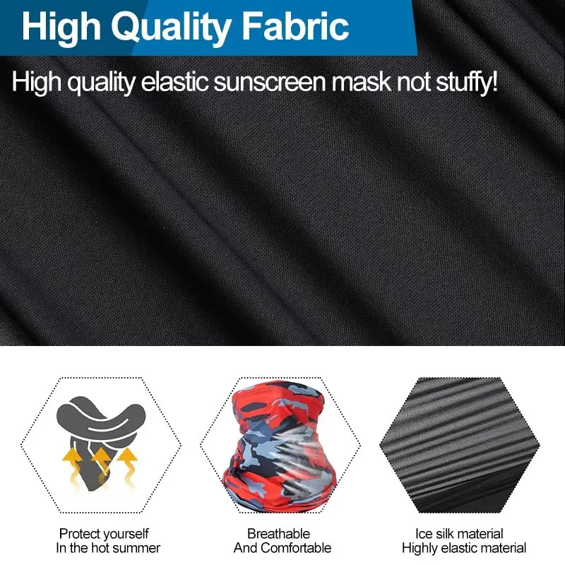 Cycling Face Mask Absorb Sweat Breathable Fishing Training Sport UV Face Scarf Neck Gaiter Summer Face Bandana Qme