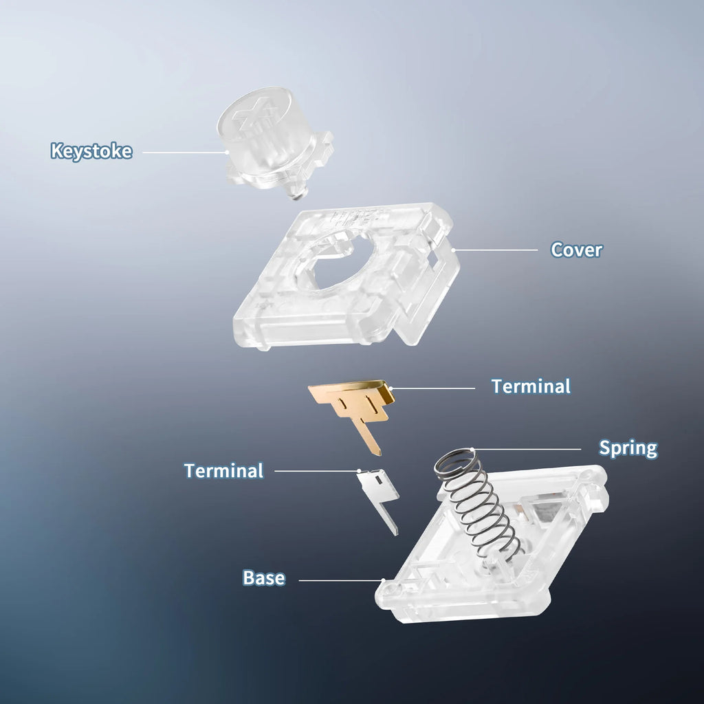 Haute42 Kailh Custom Low Profile Crystal Switch 3Pin 43g Linear Switch for Low Profile Switches Keyboard HITBOX Keyboards Switch Qme