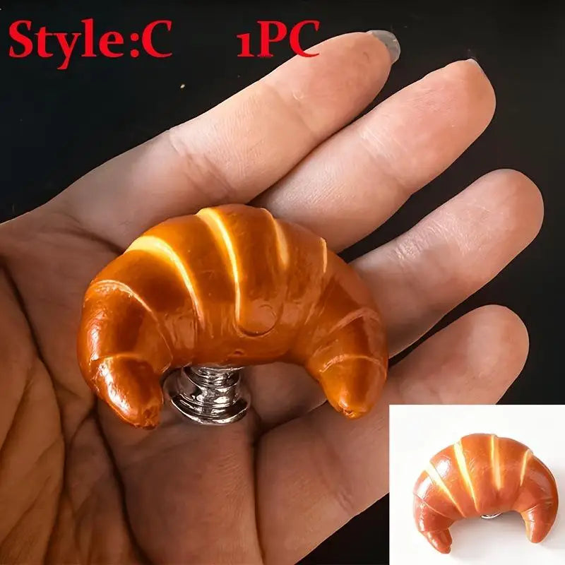 Creative Bread-Shaped Cabinet Door Handle Cute Door Handle Kitchen Drawer Wardrobe Door Knob Furniture Hardware Qme A3