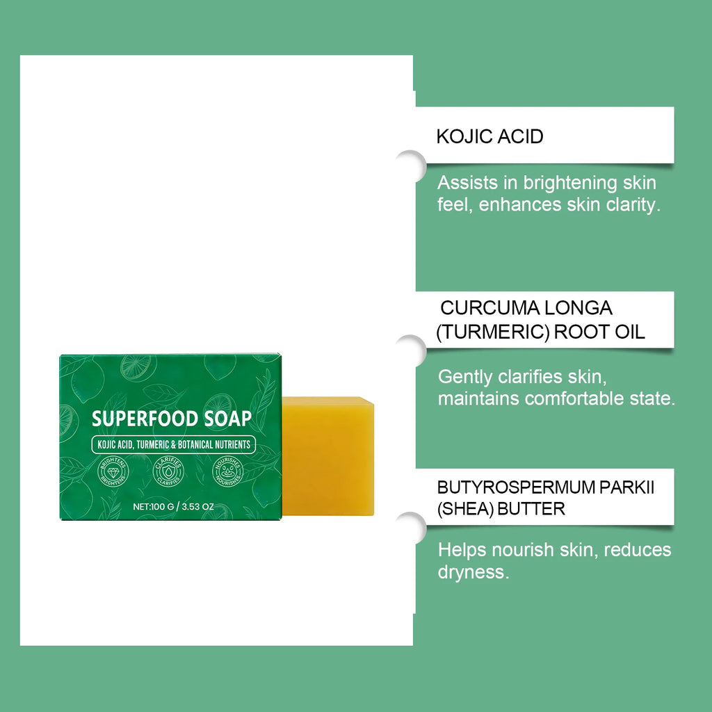 Natural Turmeric Soap for Face & Body Cleanser Handmade Superfood Soap Bar Moisturizing Brightening Skin Exfoliating Face Wash Qme