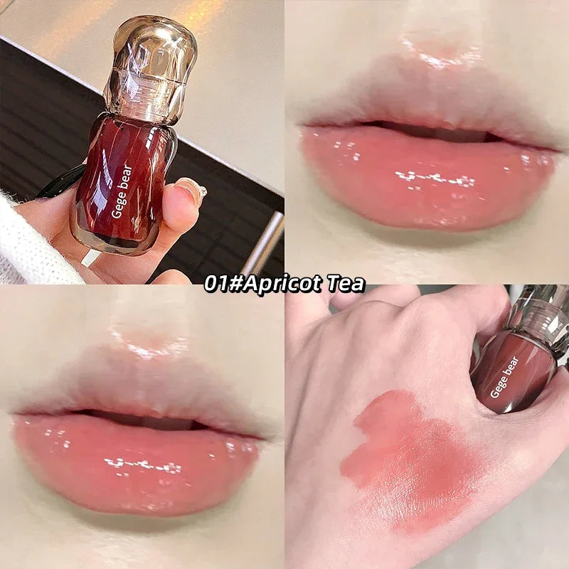 Jelly Mirror Lip Glaze Non-stick Lip Tint Lasting Cosmetic Liquid Moisturizing Water Bomb Crystal Lipstick Korean Glass Gloss Qme 01