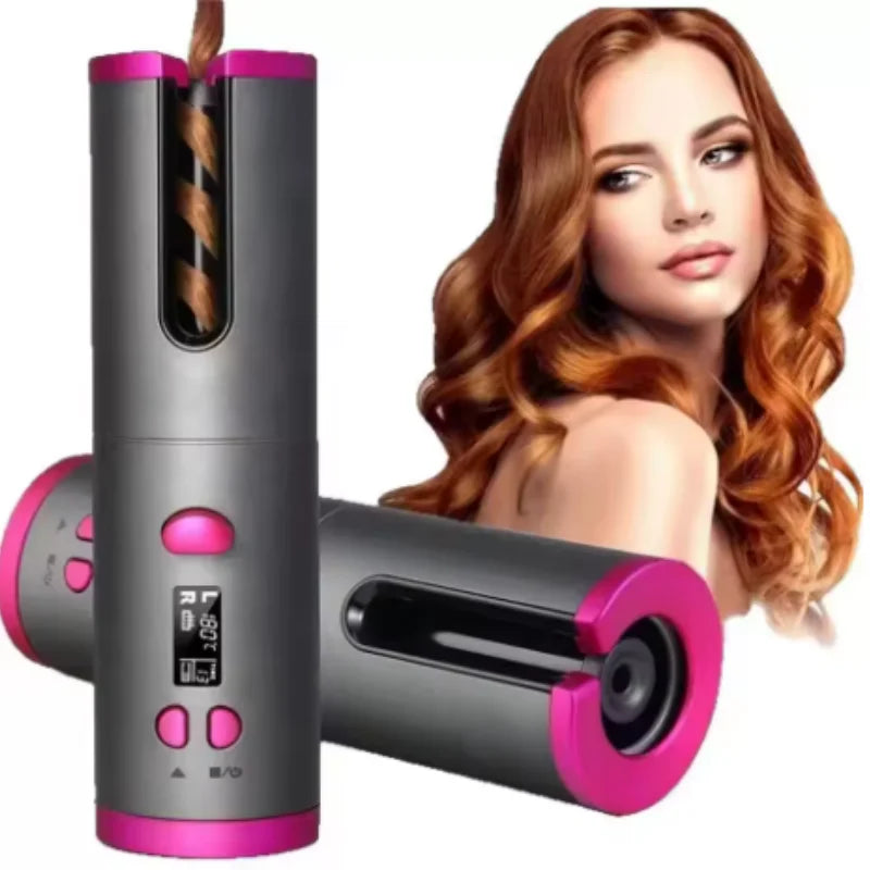 Automatic Hair Curler Wireless With Heat Timer Modes Rechargeable Portabl Fast Heating Styler For Perfect Curls Every Time Qme