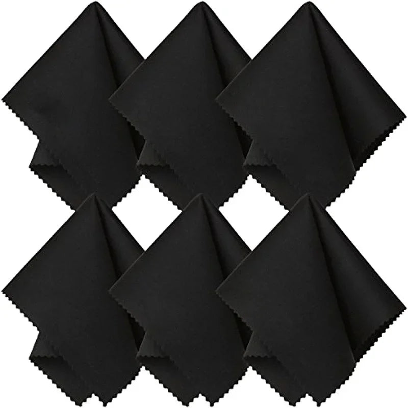 10Pc Ultra-fine Fiber Eyeglass Cloth Sunglasses Lens Cleaning Cloth Double-sided Velvet Instrument Cleaning Cloth Eyeglass Cloth Qme Black 10Pcs