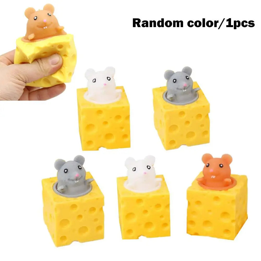 Cheese Mouse Squishy Toy Slow Rebound Stress Ball Cute Interactive Qme Yellow