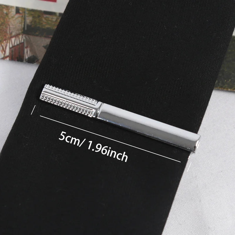 Necktie Accessories Metal Tie Clips Silver Jewelry Fashion Pin Clasp Qme A7