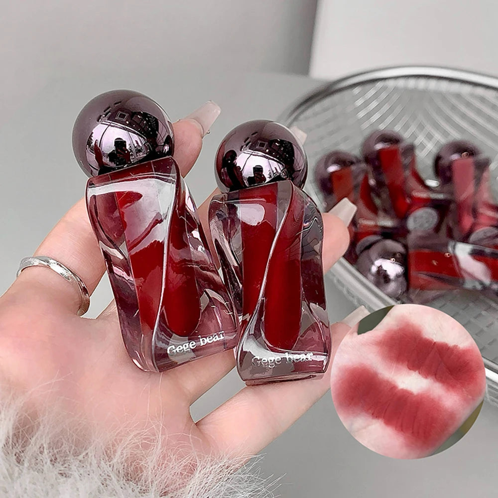Gege Bear Lip Glaze Matte Velvet Clay Irregular Bottle Design Qme