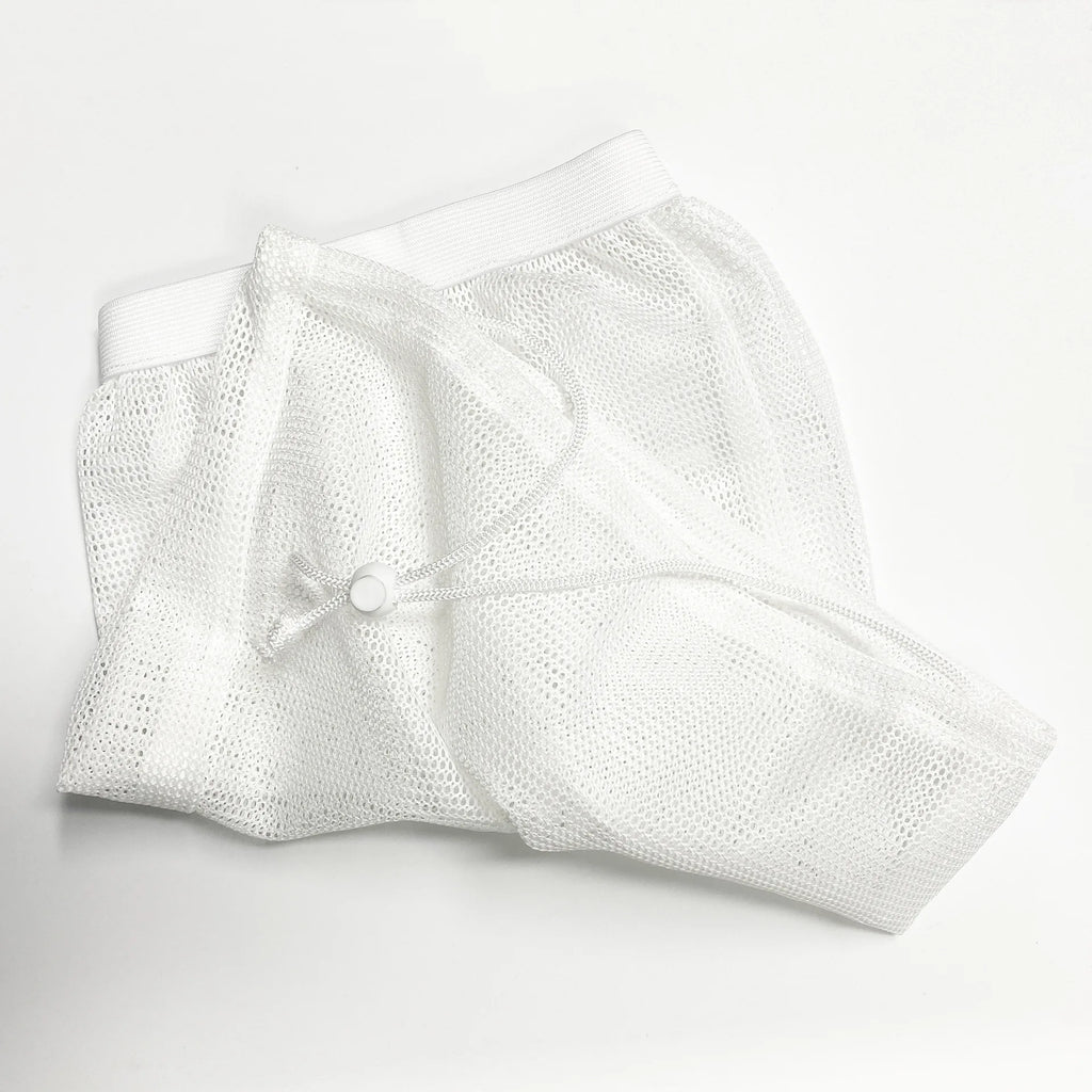 Curly Hair Drying Net Cap Drawstring Reversible Dryer Bag Quick Dry Qme white
