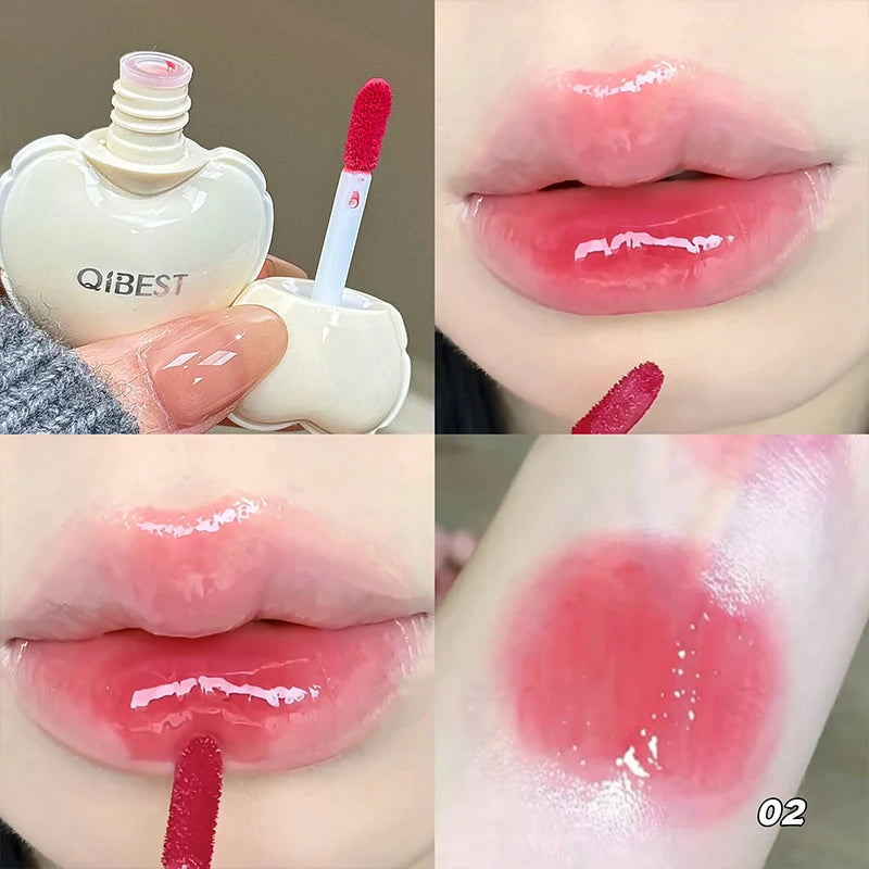 Peach Heart Silky Matte Lipgloss Low-saturation Liquid Lipstick Look Qme QB01-2