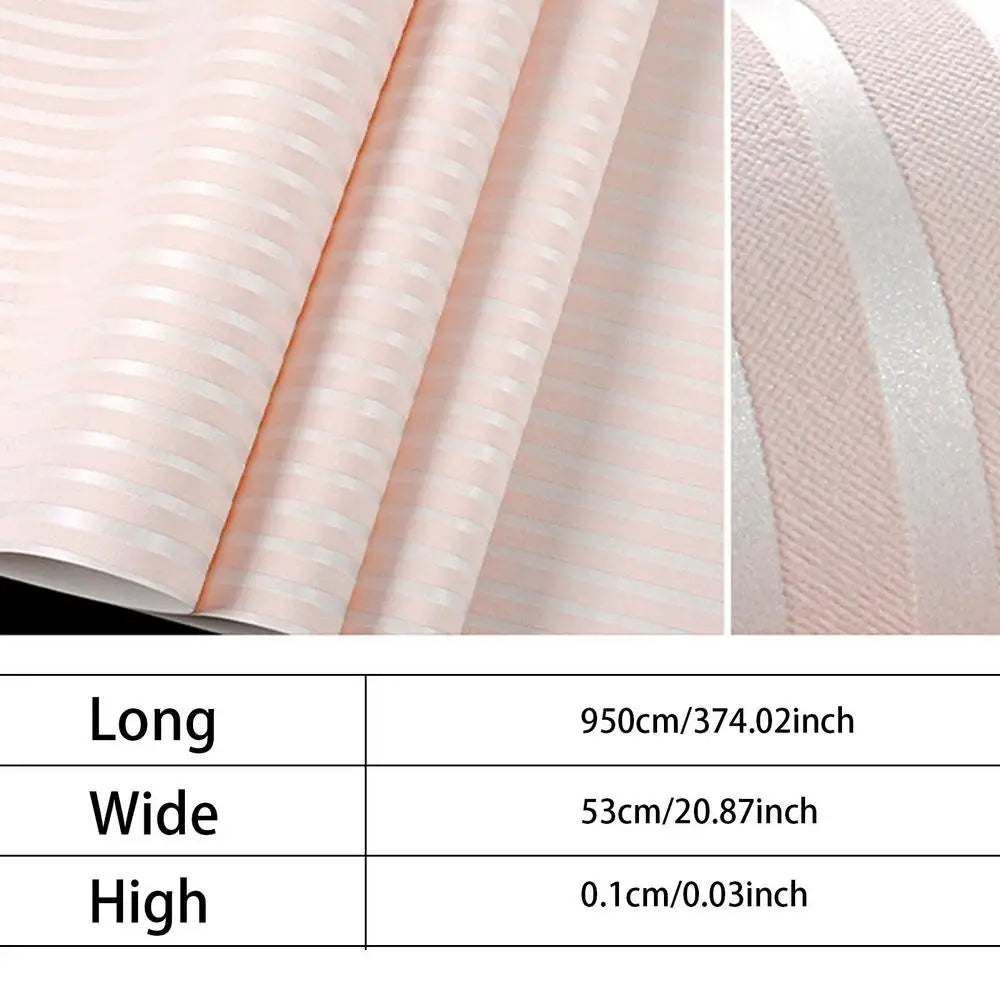 Striped Wallpaper Decorative Wall Film Modern Minimalist Non-woven Waterproof Wallpaper for Shelves Cabinet Furniture Bedroom Qme Pink China Mainland