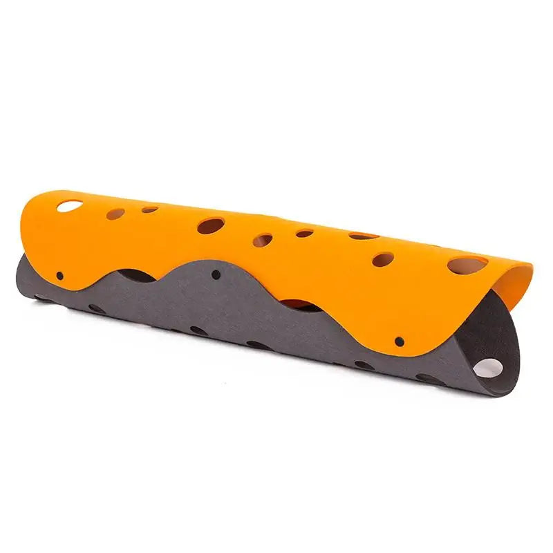 Splicing Cat Toy Felt Pom Nest Deformable Kitten Tunnel Collapsible Qme Orange