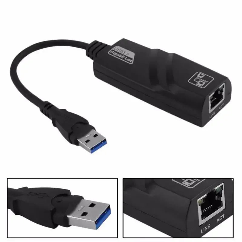 10/100/1000Mbps USB 3.0 USB 2.0 Wired USB TypeC To Rj45 Lan Ethernet Adapter Network Card for PC Macbook Windows 10 Laptop Qme