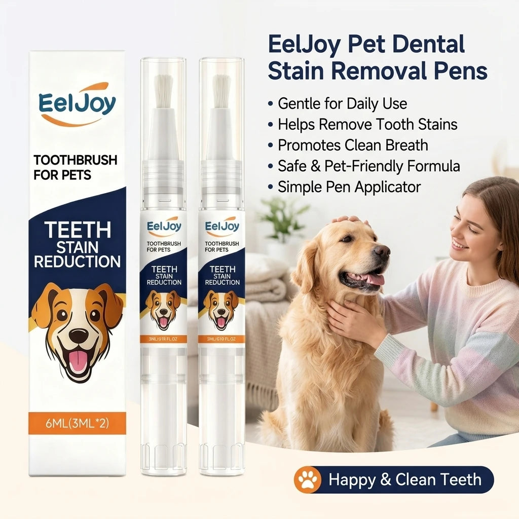 Pet Teeth Cleaning Pen Removing Plaque & Tooth Stains Freshing Breath Whiten Teeth Easy‑to‑use Gentle Dogs & Cats Oral Care Tool Qme