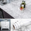 55CM Kitchen Stickers Home Decoration Waterproof and Moisture-proof Self-adhesive Stove Countertop Oil Fume Marble Wall Stickers Qme xuehuabai 55cmX1m