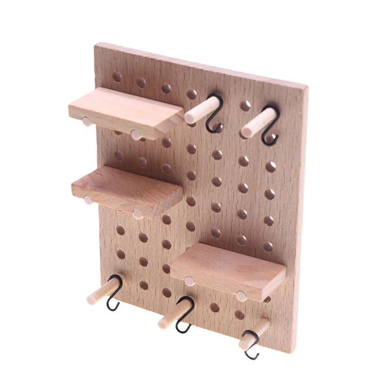 1 12 Dollhouse Miniature Wall Storage Rack Perforated Board Furniture Qme