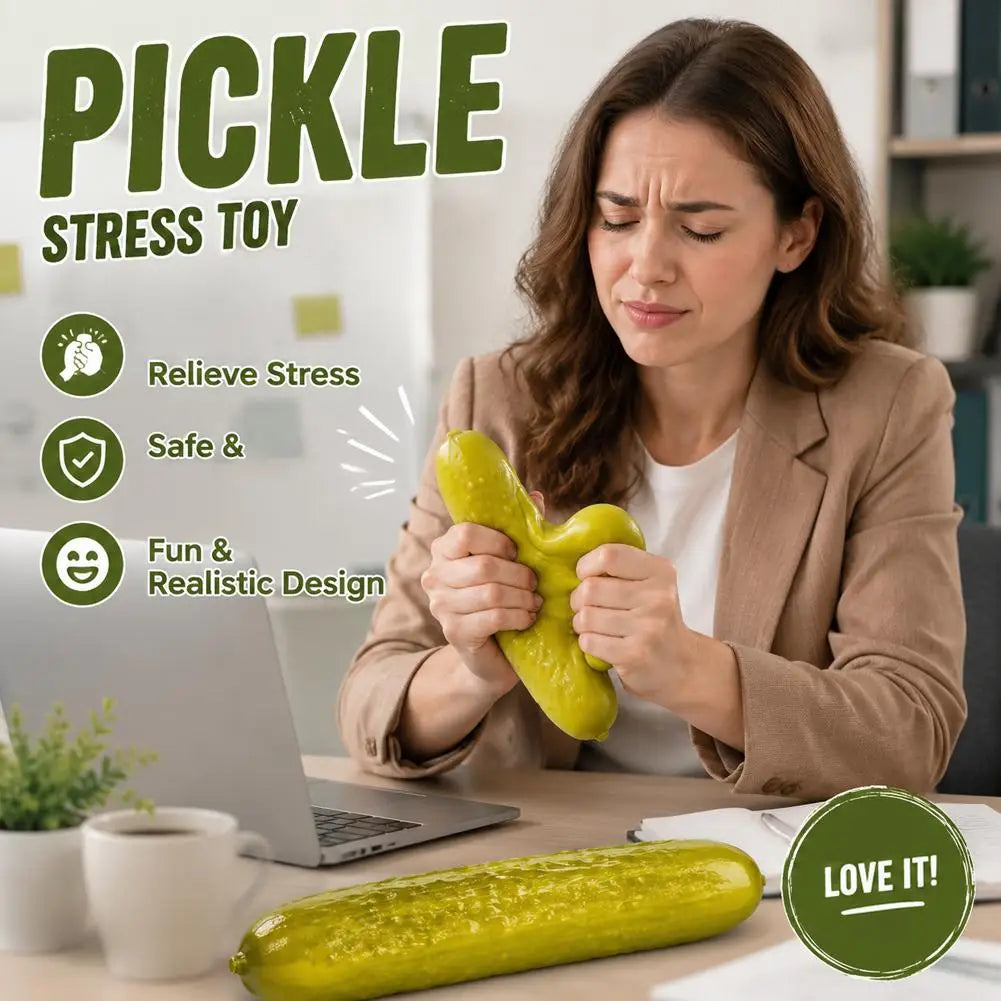 Pickle Squishy Stress Relief Toy Soft Squeeze Fidget Realistic Qme