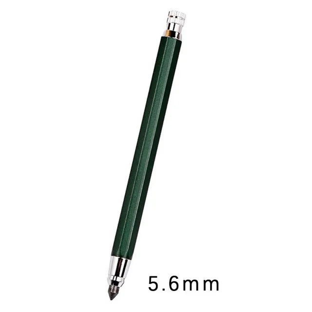 5.6mm Metal Mechanical Pencil And 2B/4B/6B/8B Pencil Refill For Writing Tool Sketch Comics Design Automatic Pencil Qme 1 green pen
