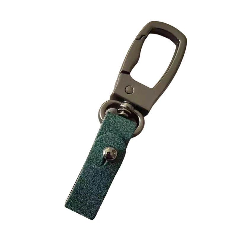Handmade Leather Keyring Outdoor Camping DIY Car Keychain Charms Qme Green