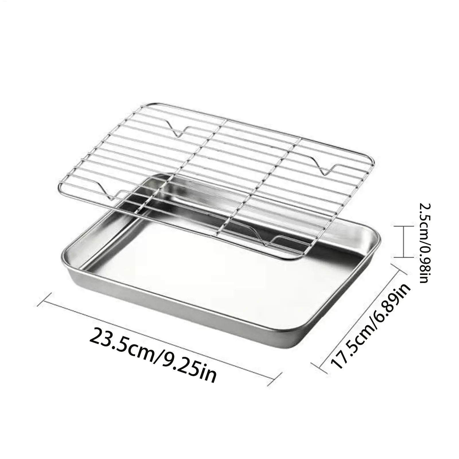 Baking Pans Set Stainless Steel Non-stick Multipurpose Trays With Cooling Rack Cooking Wire Rack For Cooking BBQ Outdoor Table Qme