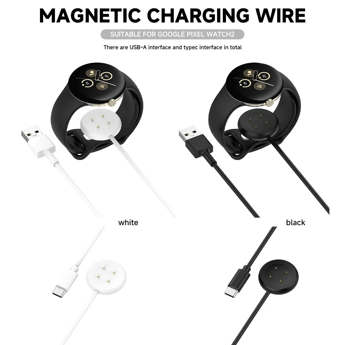 Smartwatch Dock Charger Adapter USB Charging Cable Power Charge For Google Pixel Watch 3/2 45mm 41mm Smart Watch3 Accessories Qme