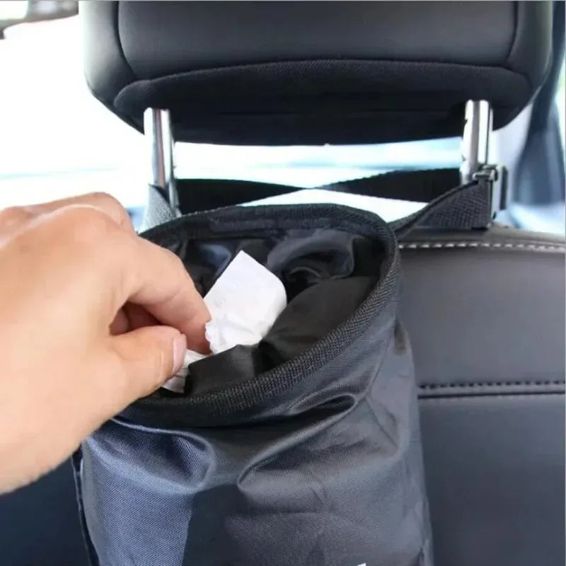 Car Seat Back Trash Holder Hang Litter Bag Garbage Storage Rubbish Container Oxford Cloth Car Waste Bins Cleaning Tools Qme