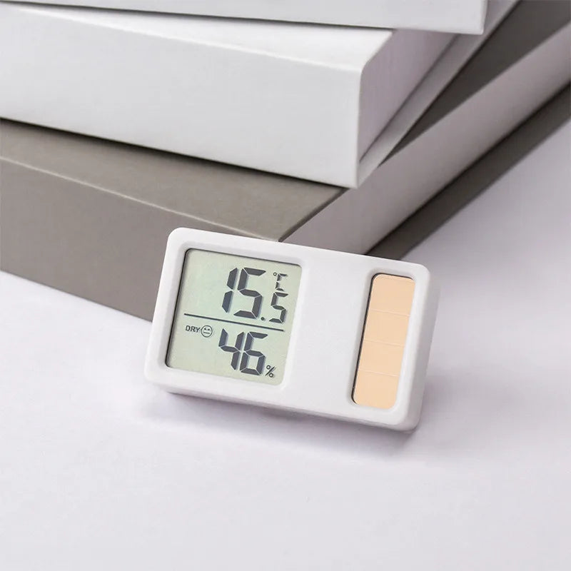 Solar Power Temperature Humidity Meter Mini Portable Digital Qme