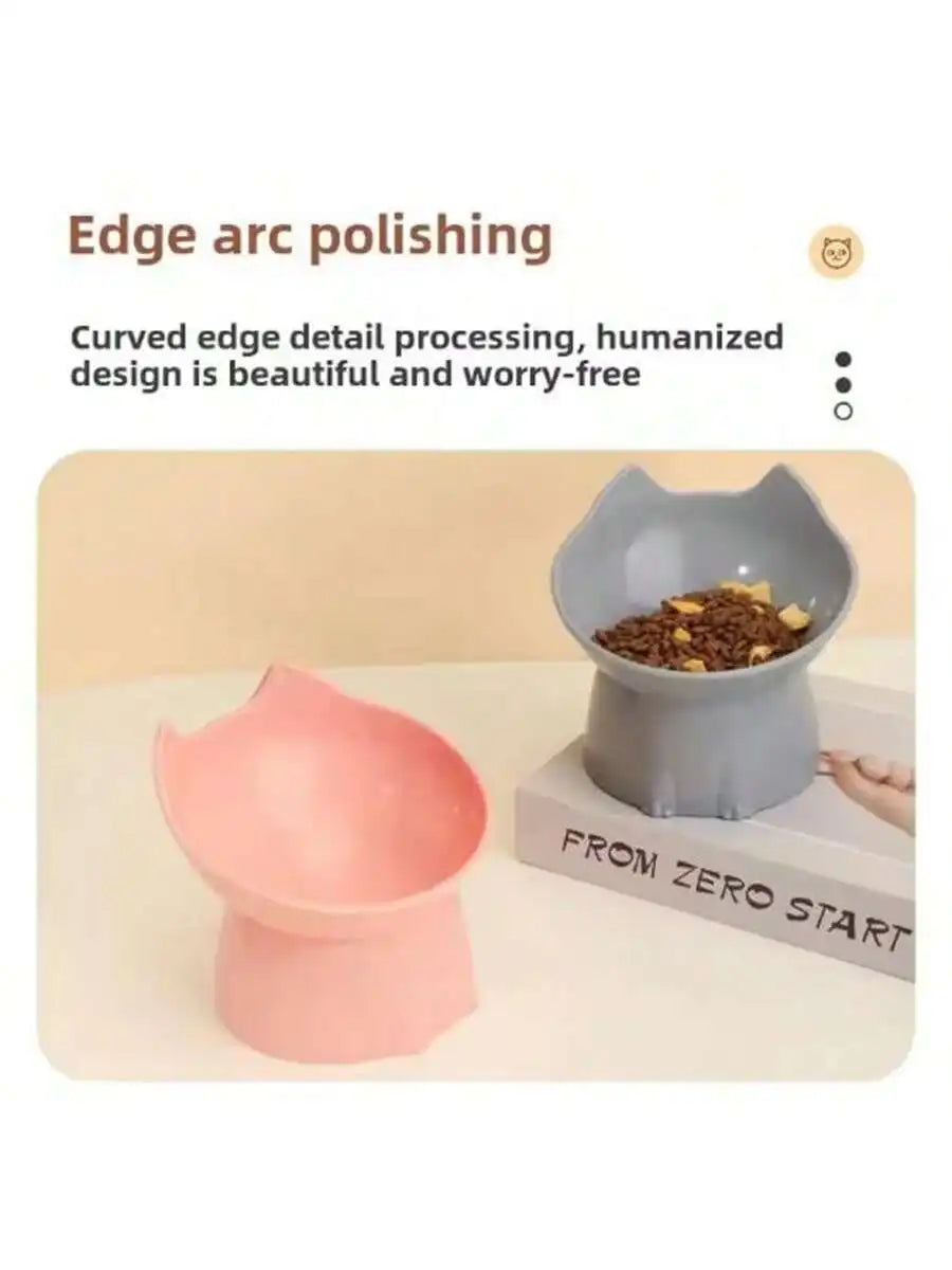 Cat Bowl Long Ears Feet Dog Neck Protection Anti-overturning Plastic Qme