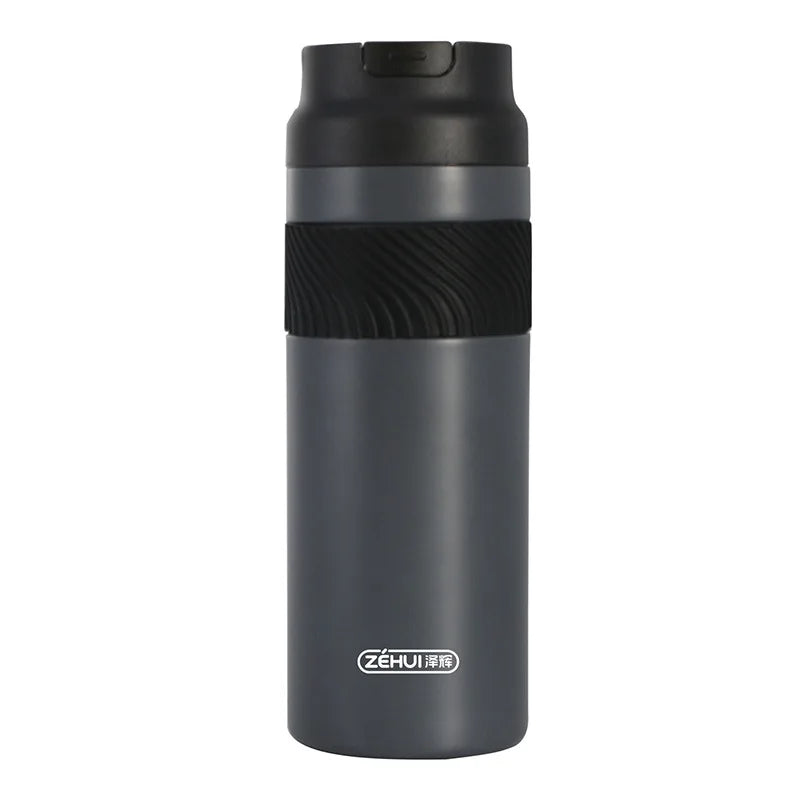 316 Stainless Steel Foldable Handle Flip-top Straw Sports Insulated Qme DARK GRAY 425ml