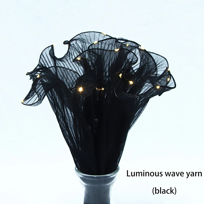 White Emit LightFloral Packaging For Bouquets Flower Wrapping Paper Wrinkled Gift Packaging Qme black