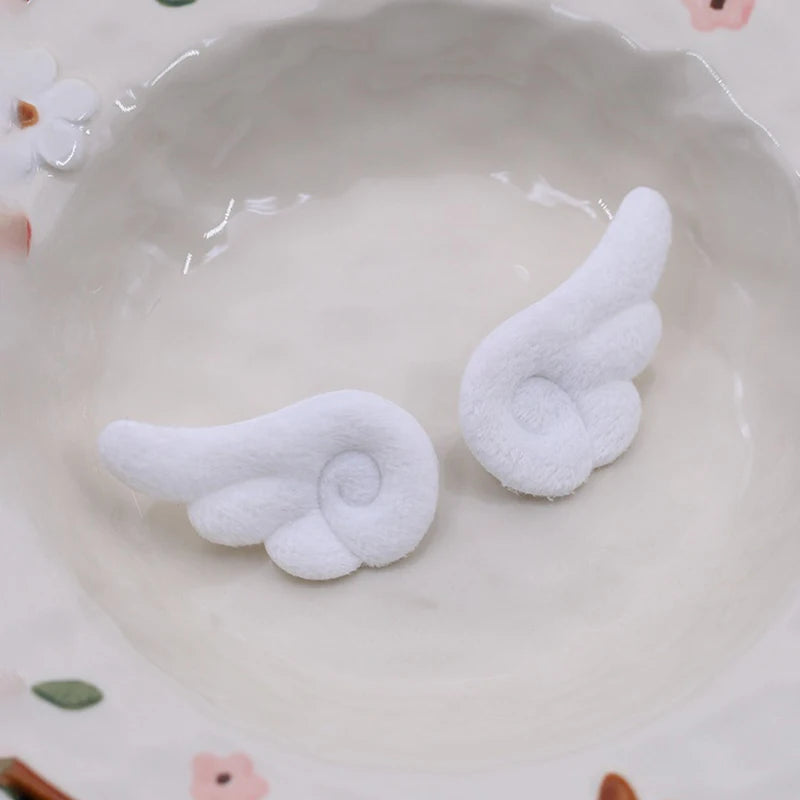 1 Pair Angel Wings Brooch Japanese Sweet Y2K Plush Bag Hat Clothes Qme A1
