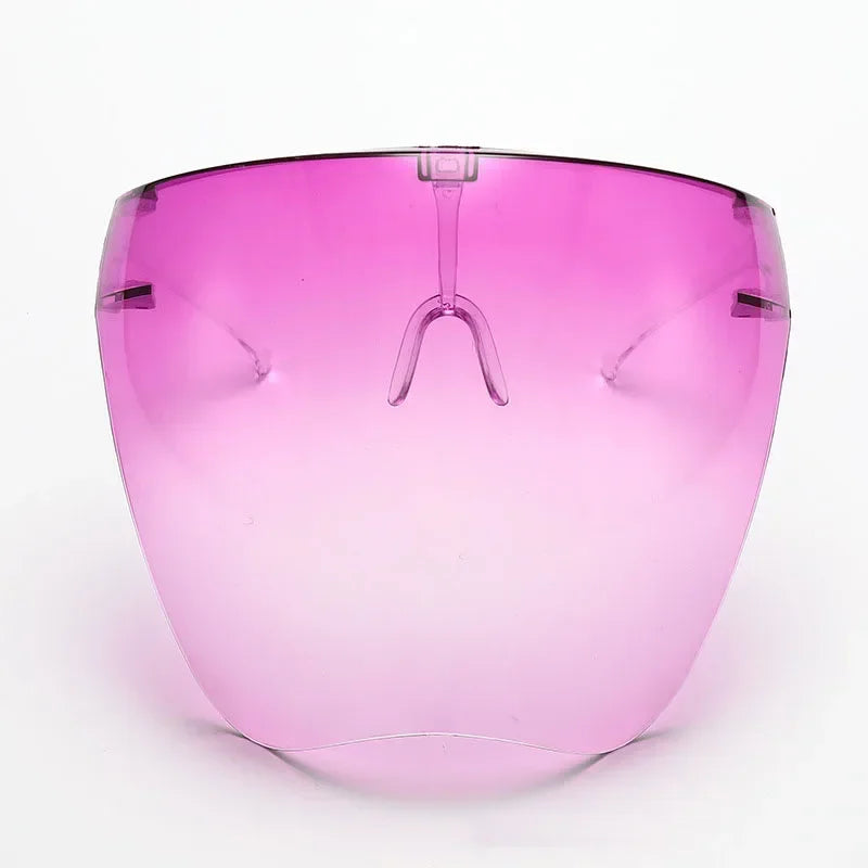 2pcs Protective Faceshield Glasses Sunglasses Transparent Anti-fog Anti-splash Protective Mask Full Face Covered Safety Qme Dark Purple