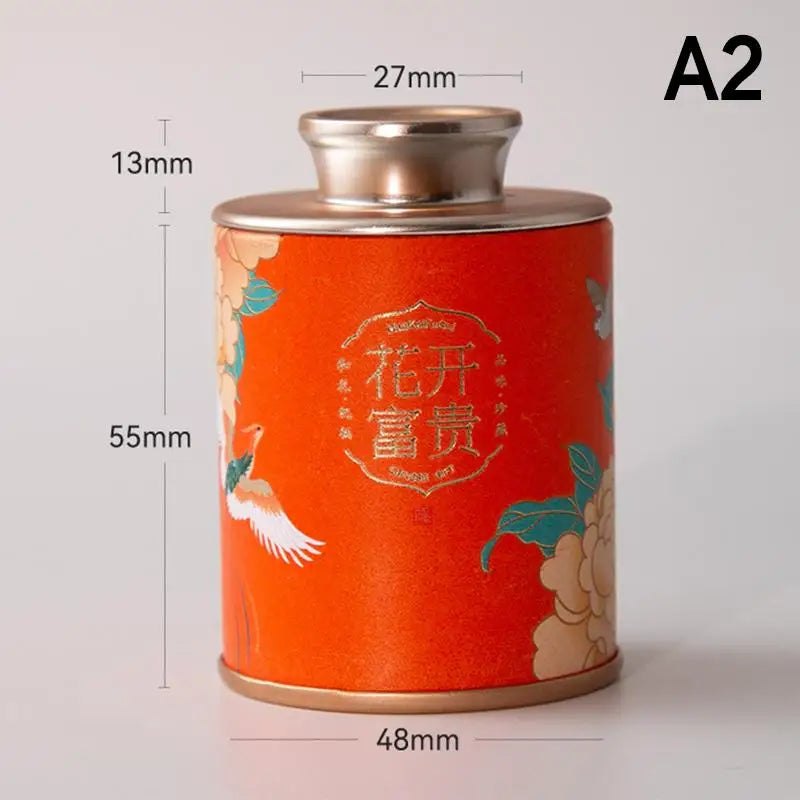 Portable Home Exquisite Small Tea Paper Packaging Cans Mini Empty Tin Qme A2