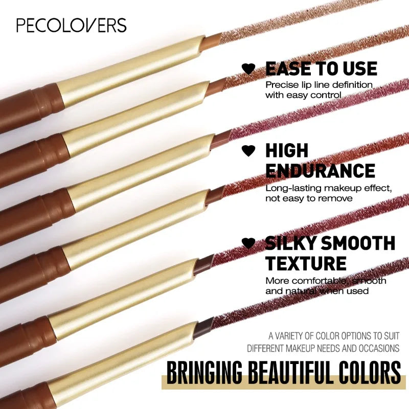 Inclined Tube Brown Tube Lip Liner, Multi-color Lipstick Pen, Depicting Lip Contours, Charming Lips, Lip Cosmetics Qme