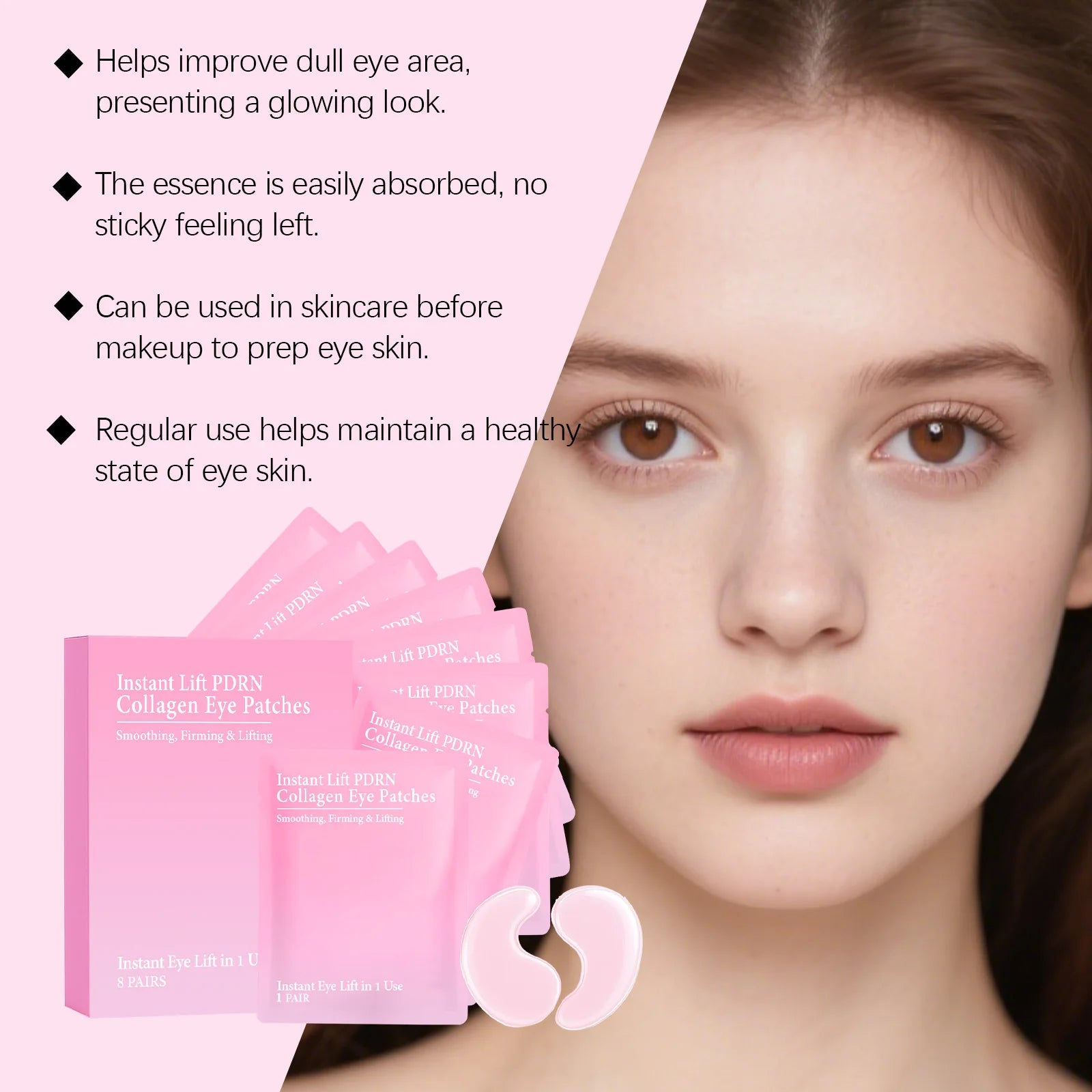 Collagen Eye Patches Hydrogel Anti Dark Circles Reduces Puffiness Instant Lifting Nourishing Anti-Wrinkle Under Eye Mask Qme
