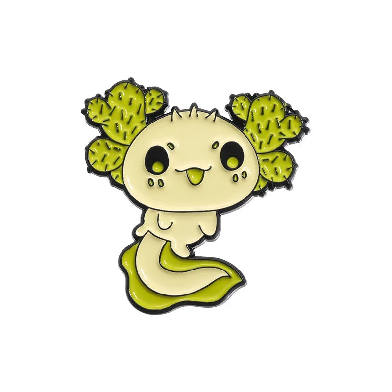 Cute Ocean Creatures Brooch Enamel Pins Cartoon Kawaii Axolotl Lapel Metal Badge Brooches for Backpack Jewelry Gift Qme style 3
