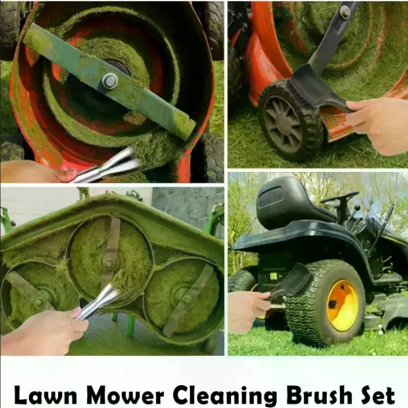 Lawn Mower Cleaning Kit Efficient Scraper & Brush Stainless Steel Ergonomic For Professional Lawn Maintenance Garden Tool Set Qme